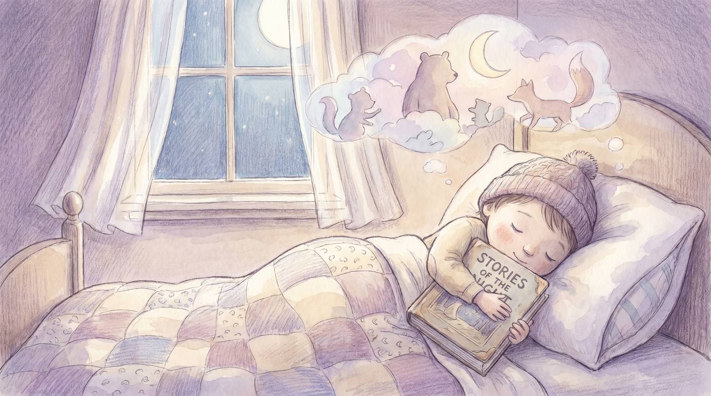 Anak tidur dengan buku