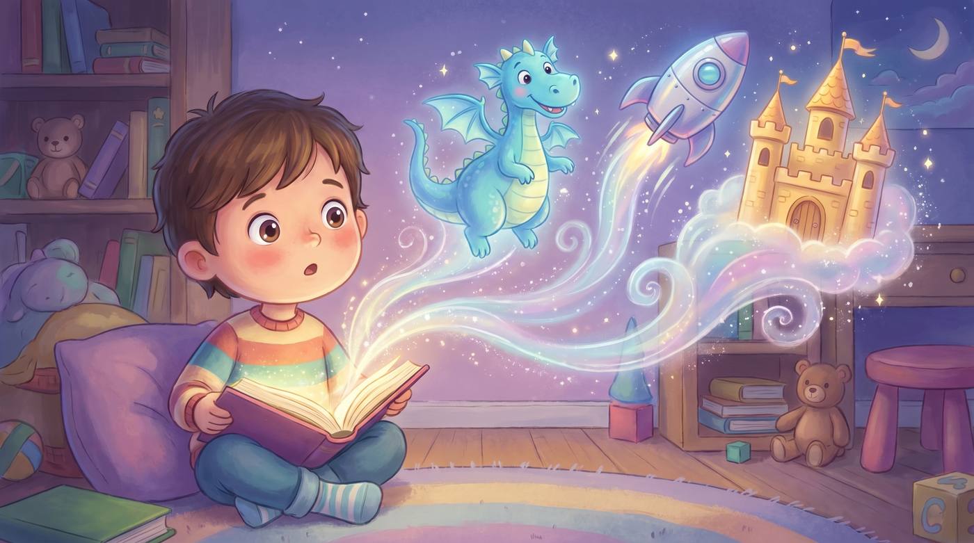 Anak berimajinasi dari buku